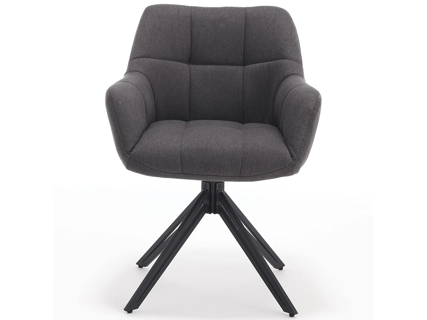 Eetkamerstoel set van 2 - stof & metaal - grijs - LONDO