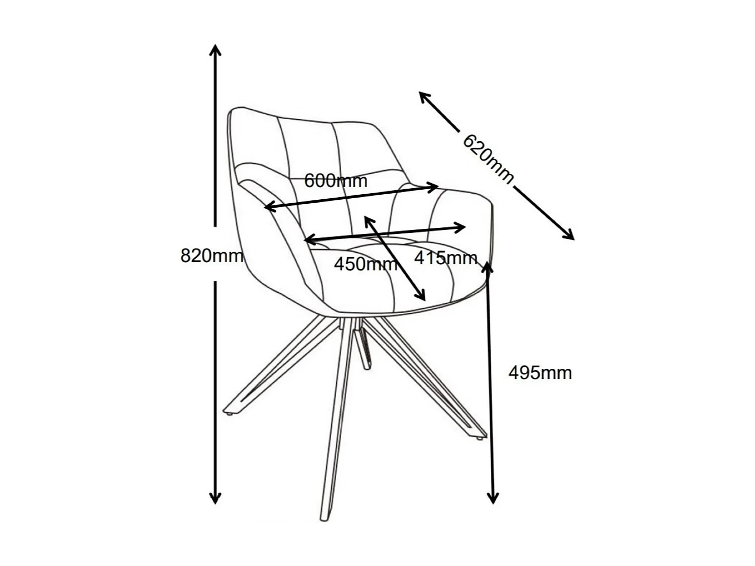 Eetkamerstoel set van 2 - stof & metaal - grijs - LONDO