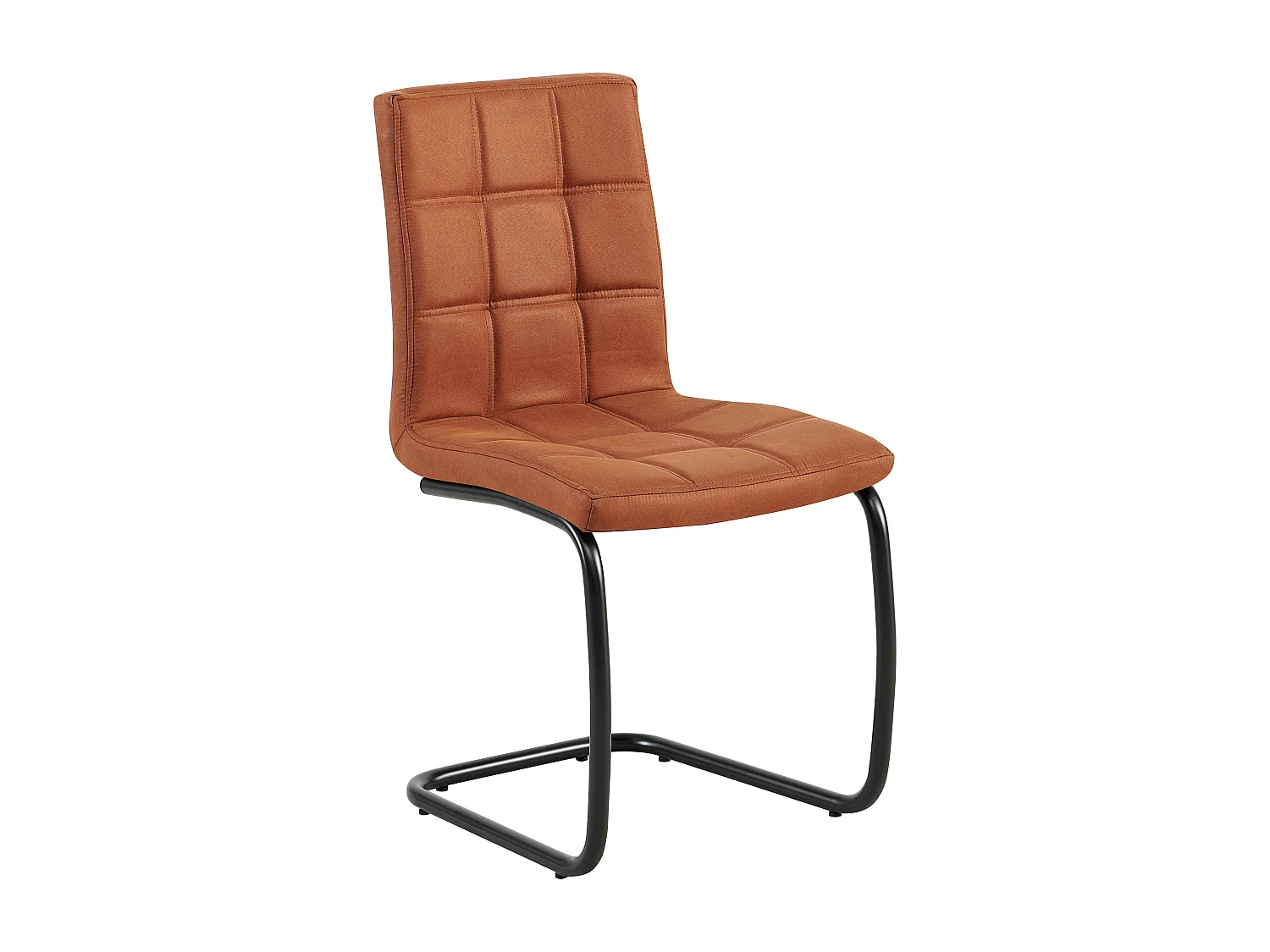 Lot de 2 chaises de salle à manger - tissu et métal - marron - PARIANA