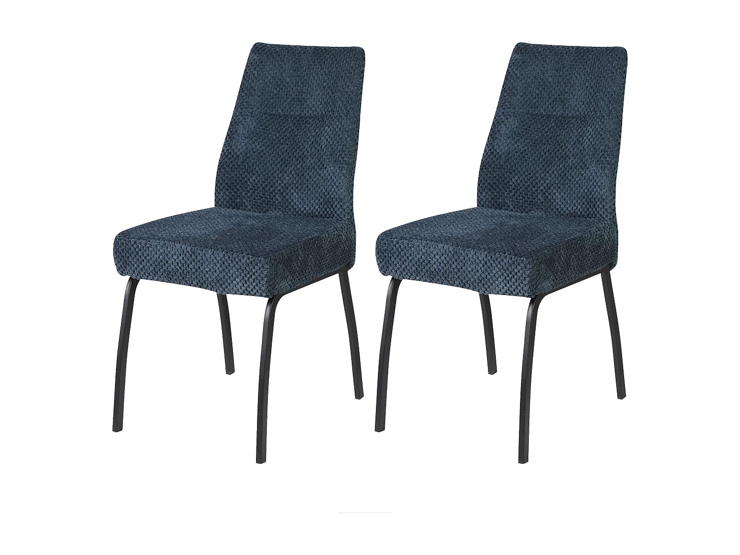 Eetkamerstoel set van 2 - stof en metaal - blauw - ANABEL