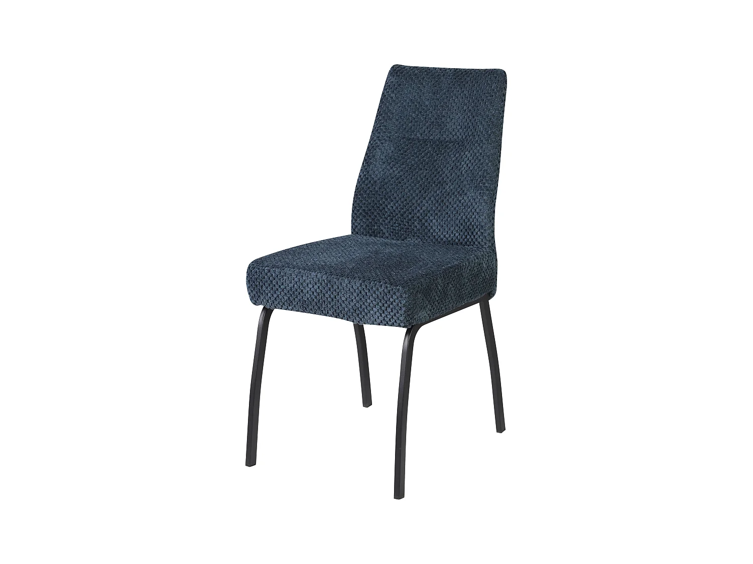 Lot de 2 chaises de salle à manger - tissu et métal - bleu - ANABEL