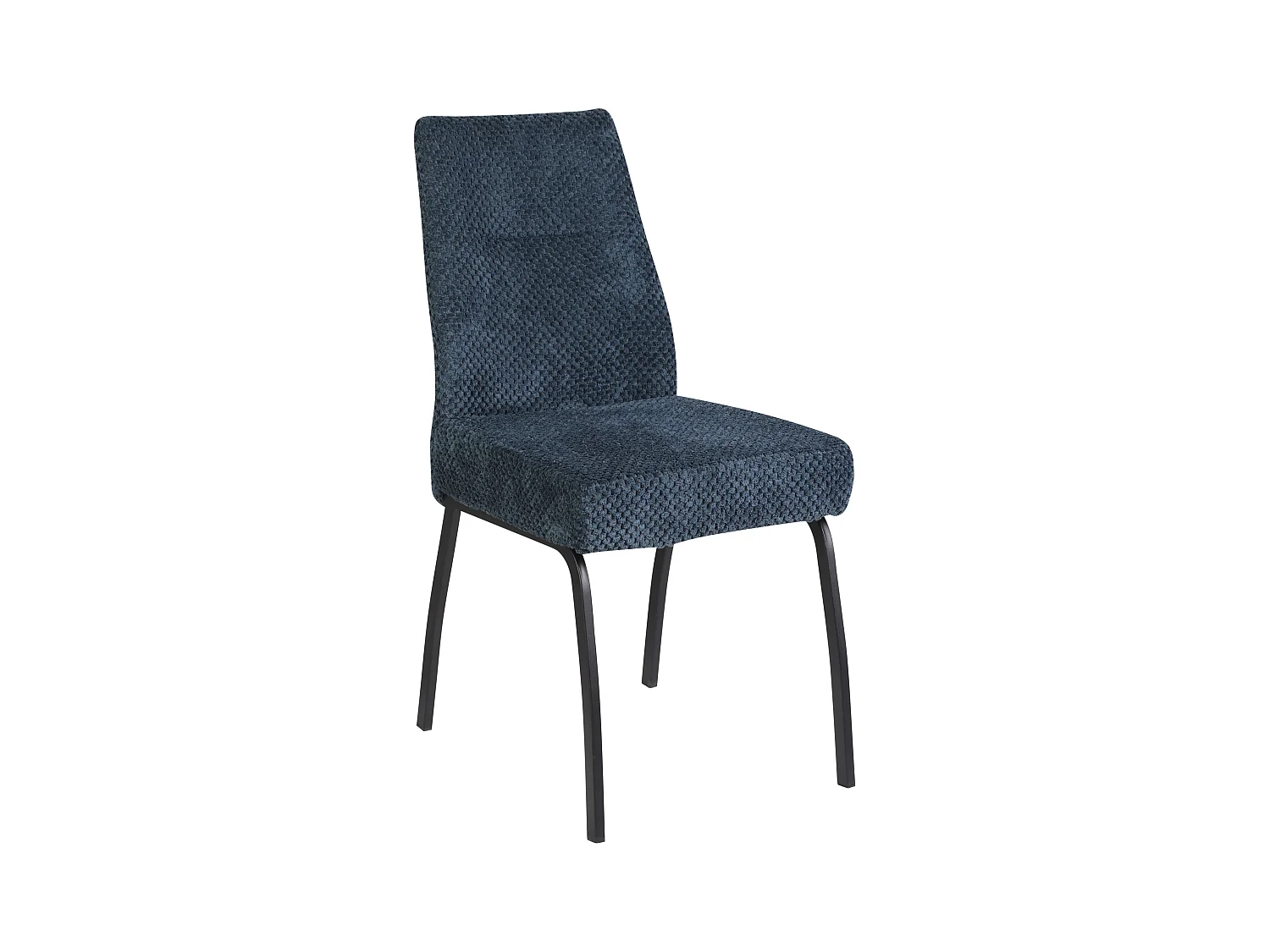 Lot de 2 chaises de salle à manger - tissu et métal - bleu - ANABEL