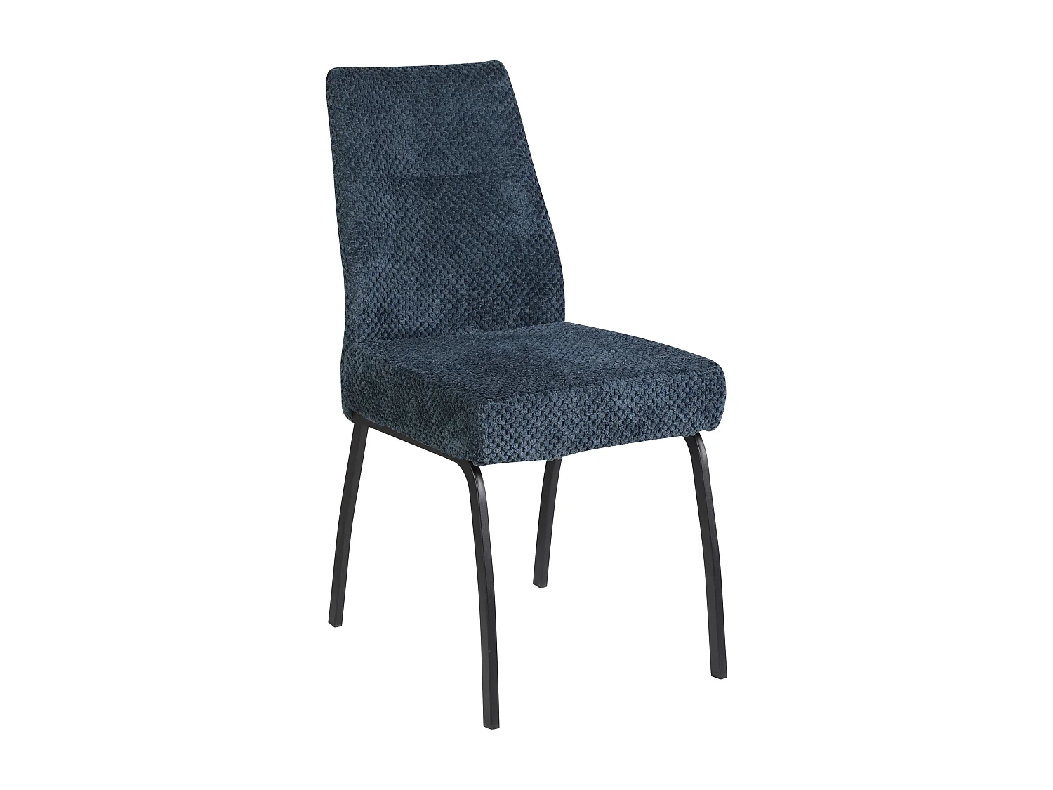 Lot de 2 chaises de salle à manger - tissu et métal - bleu - ANABEL