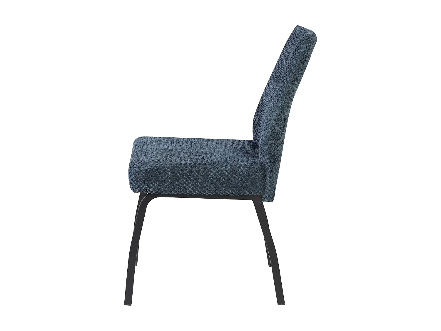 Lot de 2 chaises de salle à manger - tissu et métal - bleu - ANABEL