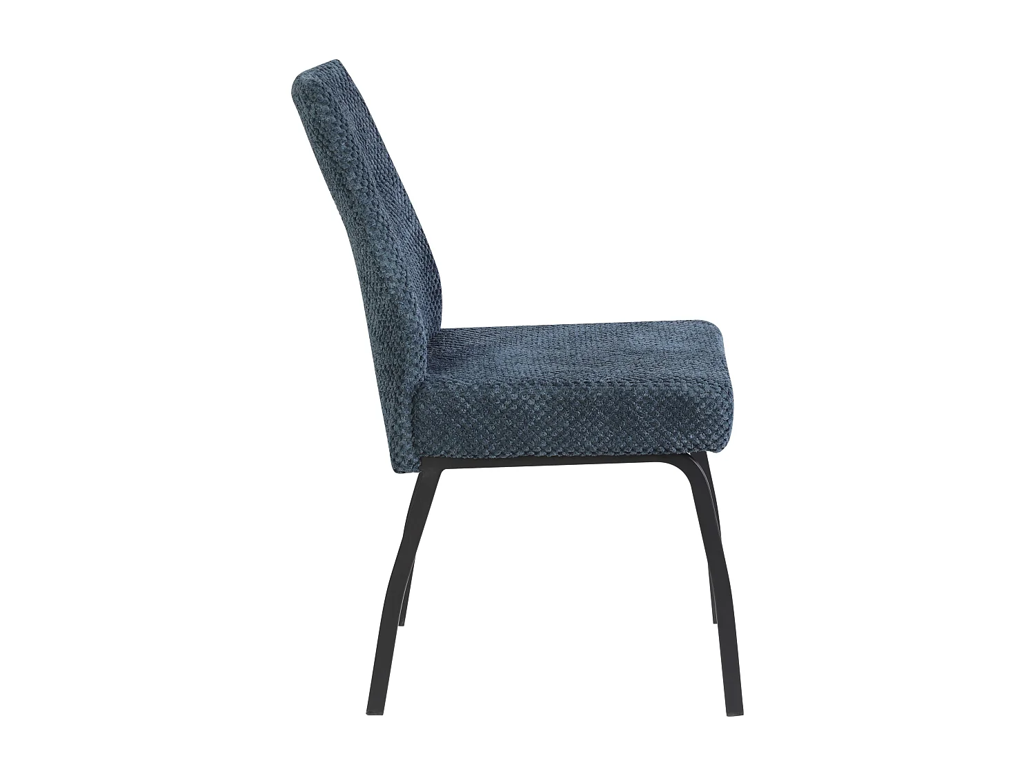 Lot de 2 chaises de salle à manger - tissu et métal - bleu - ANABEL