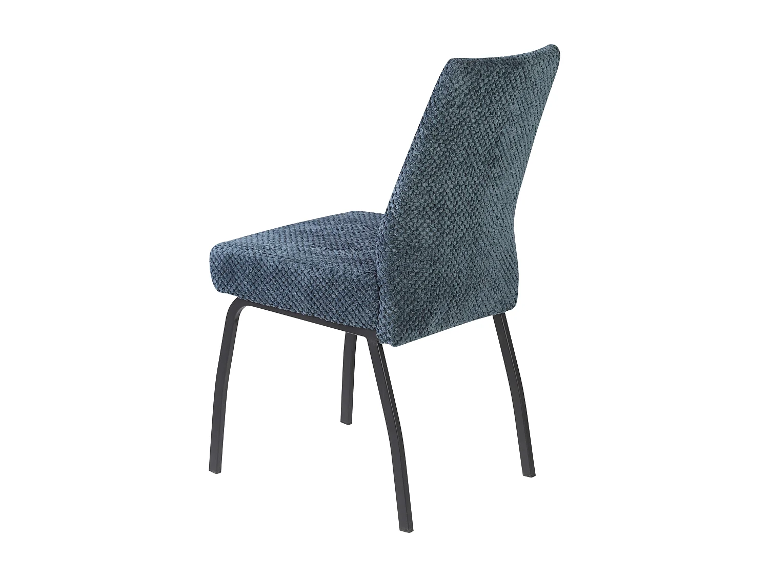 Lot de 2 chaises de salle à manger - tissu et métal - bleu - ANABEL