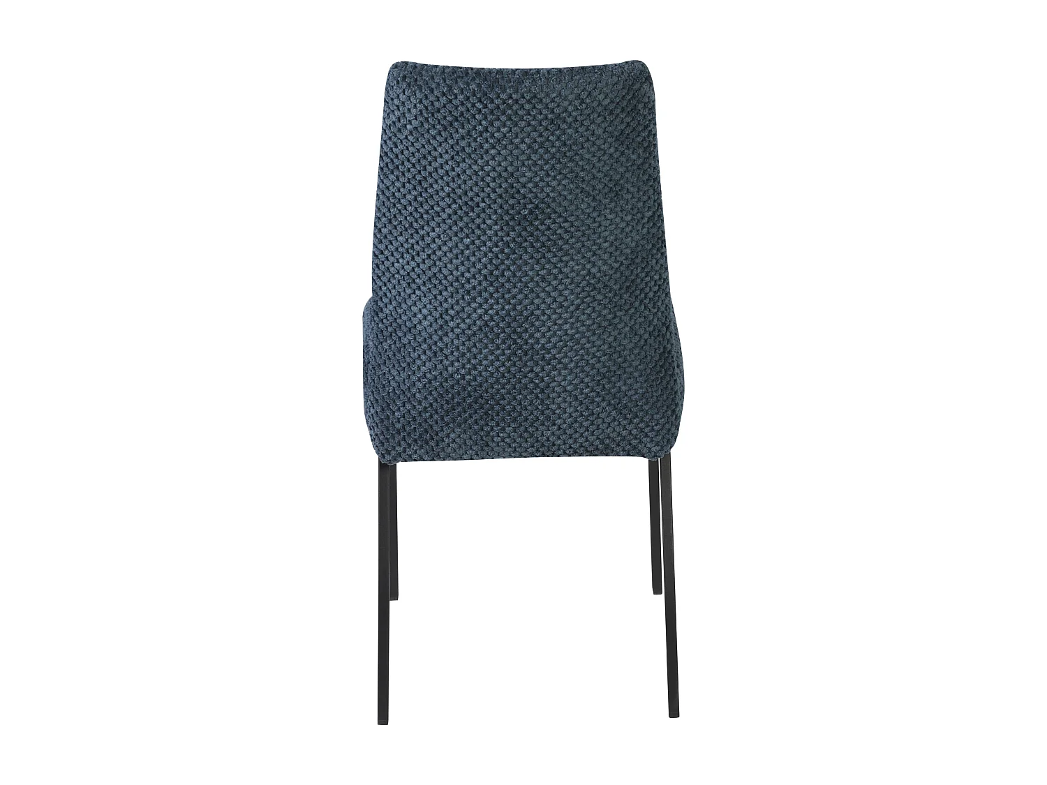 Lot de 2 chaises de salle à manger - tissu et métal - bleu - ANABEL