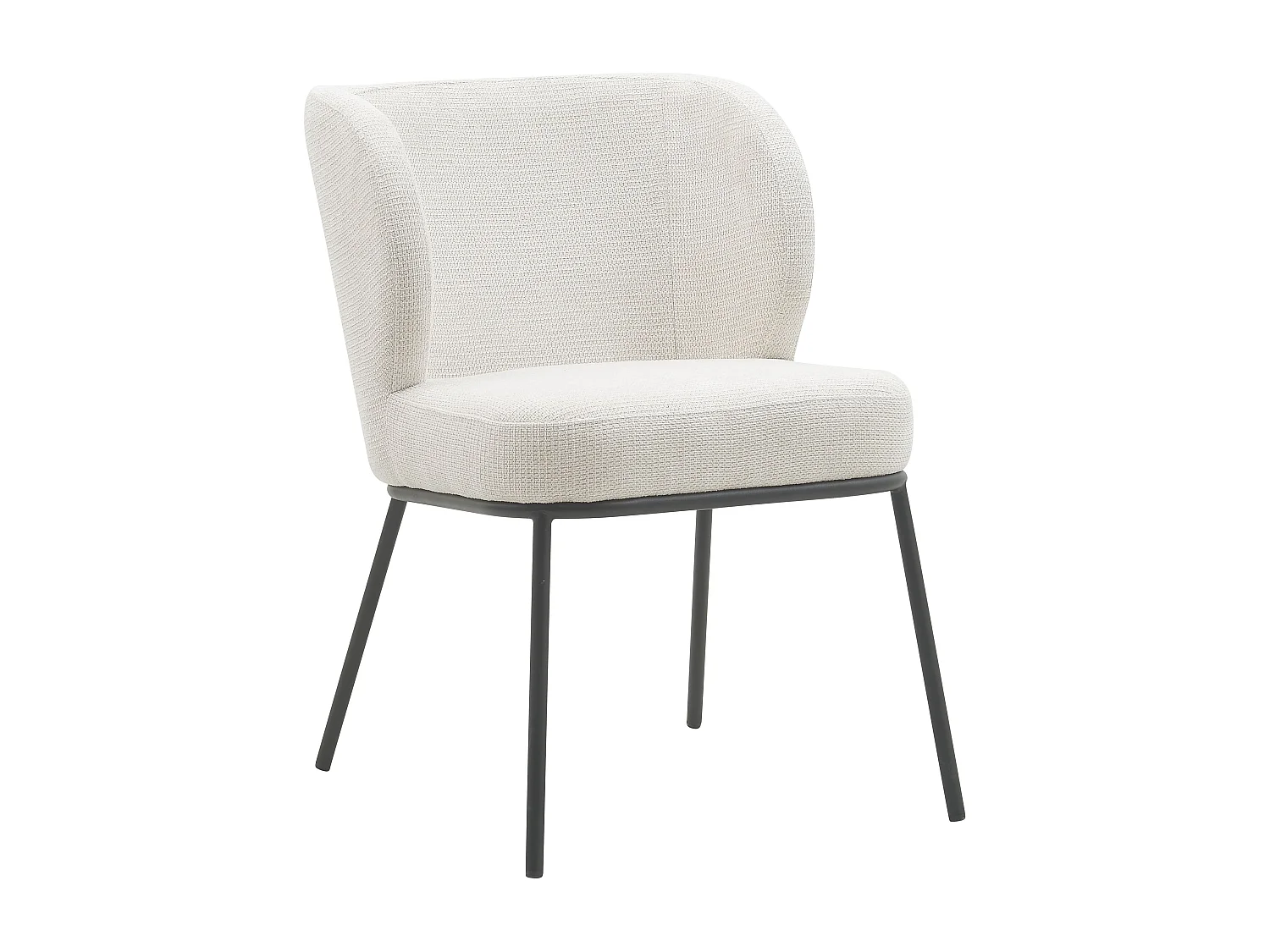 Conjunto de 2 cadeiras de jantar - Tecido e metal - Bege - TONG