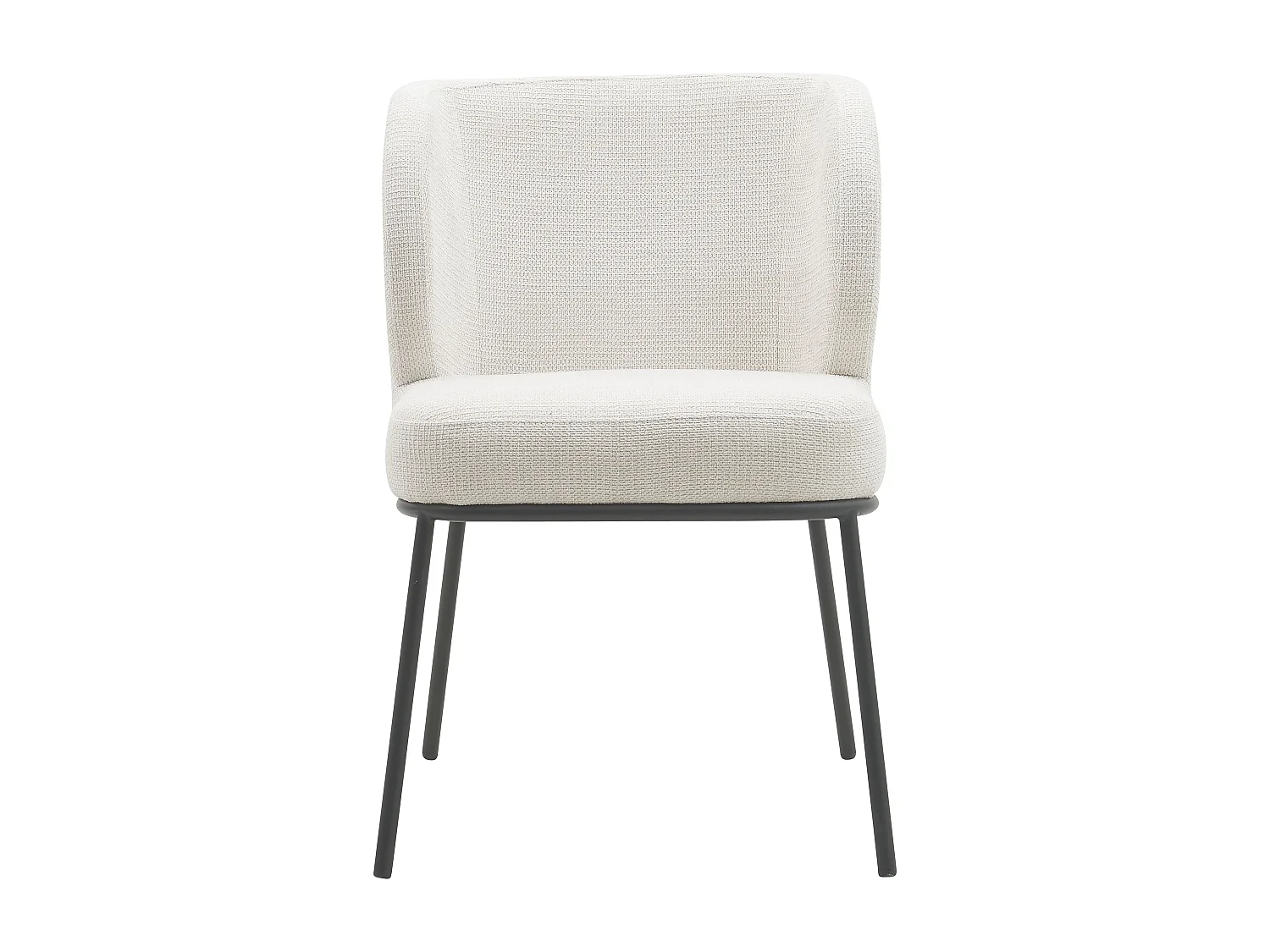 Conjunto de 2 cadeiras de jantar - Tecido e metal - Bege - TONG