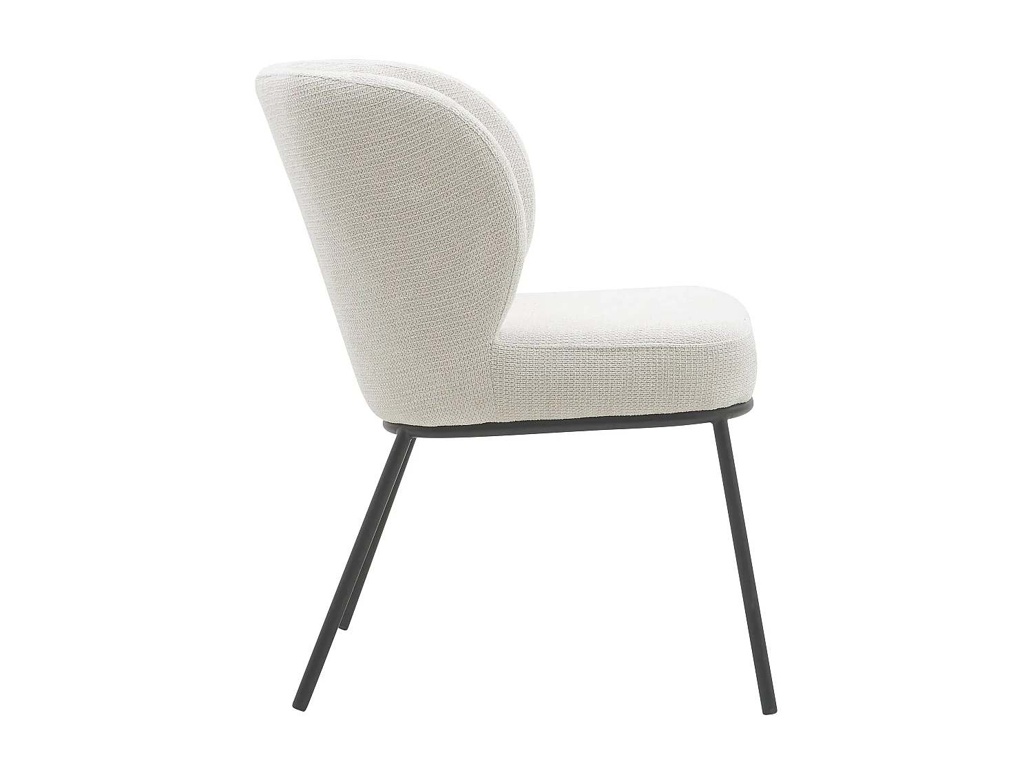 Conjunto de 2 cadeiras de jantar - Tecido e metal - Bege - TONG