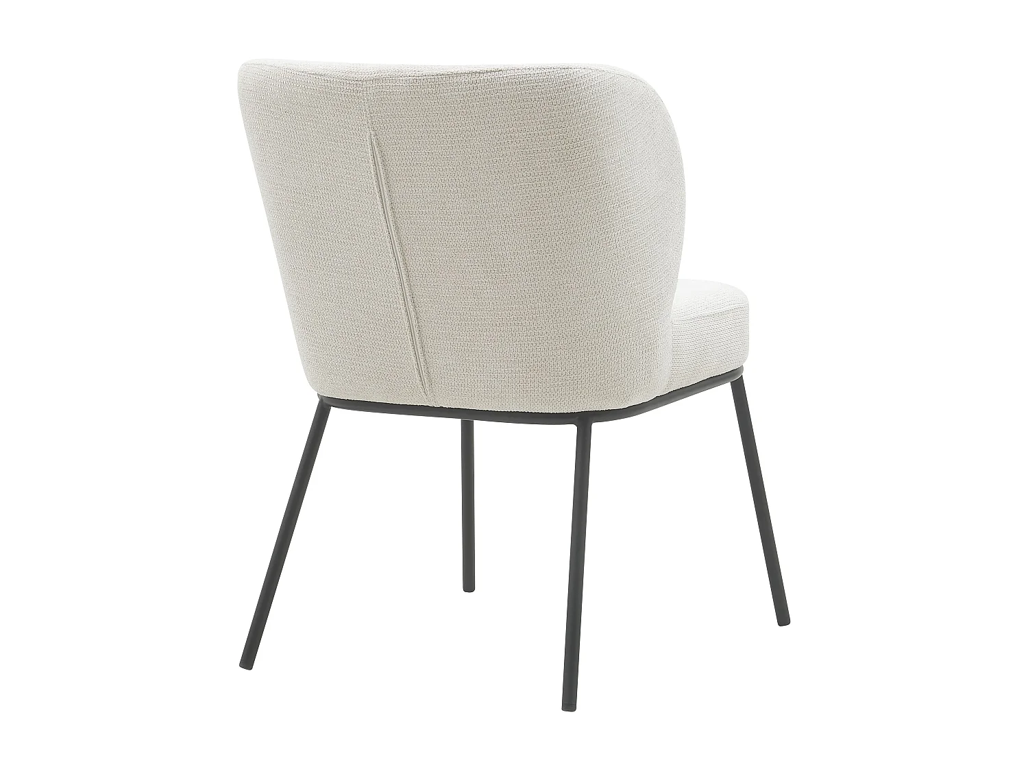 Conjunto de 2 cadeiras de jantar - Tecido e metal - Bege - TONG