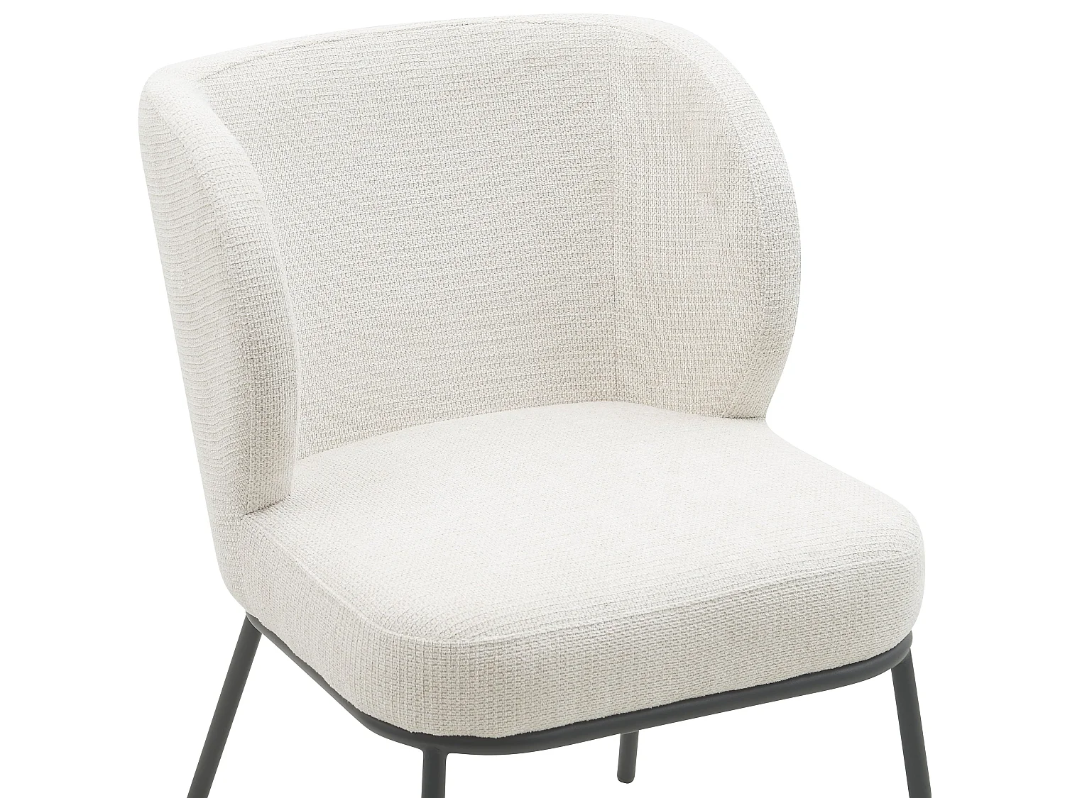 Conjunto de 2 cadeiras de jantar - Tecido e metal - Bege - TONG