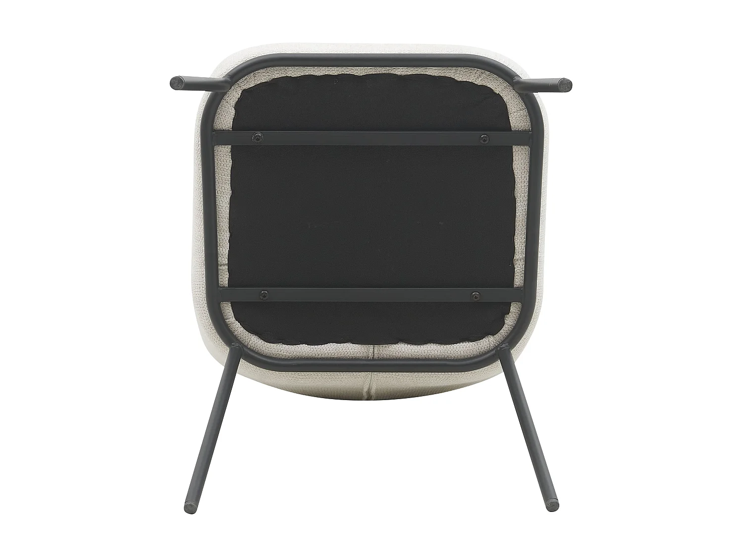 Conjunto de 2 cadeiras de jantar - Tecido e metal - Bege - TONG