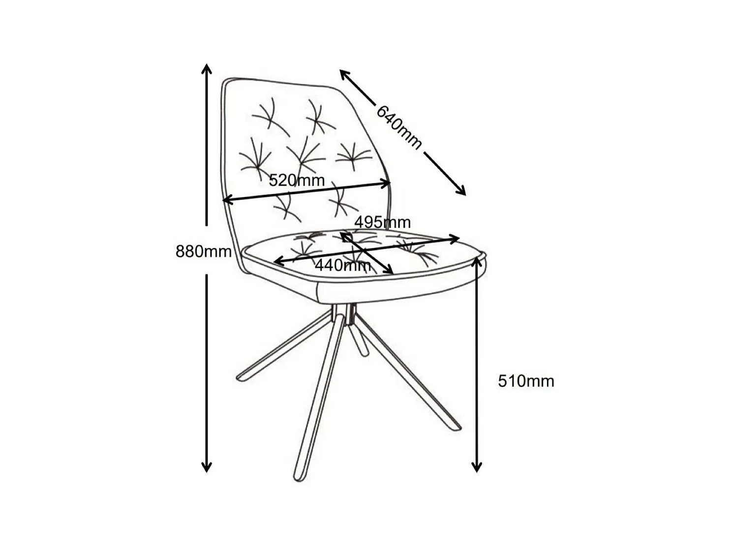 Krzesła do jadalni zestaw 2 szt. - materiał i metal - szary - GERST