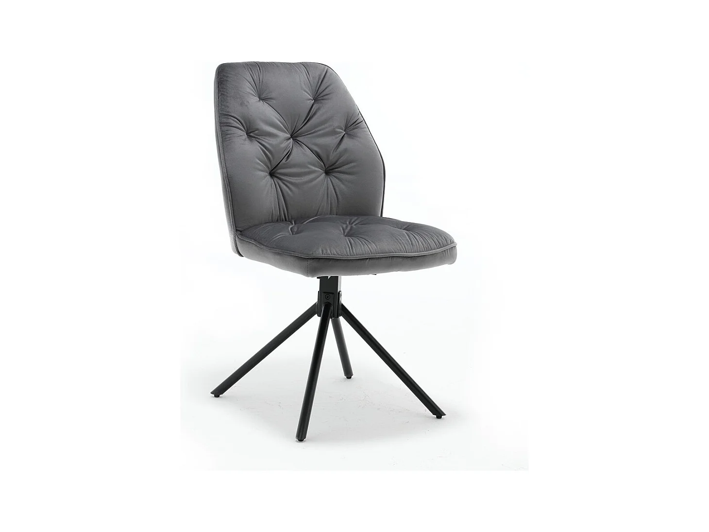 Lot de 2 chaises de salle à manger - tissu et métal - gris - GERST