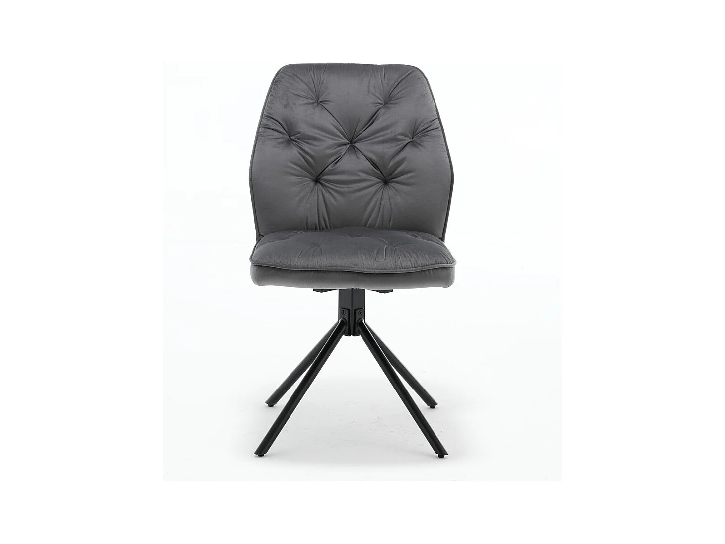 Lot de 2 chaises de salle à manger - tissu et métal - gris - GERST