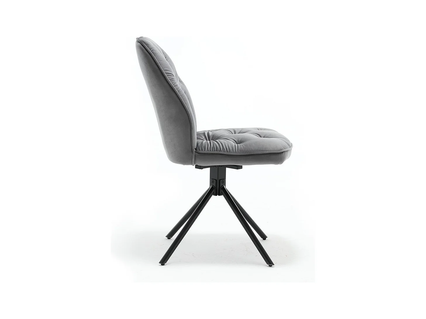 Lot de 2 chaises de salle à manger - tissu et métal - gris - GERST