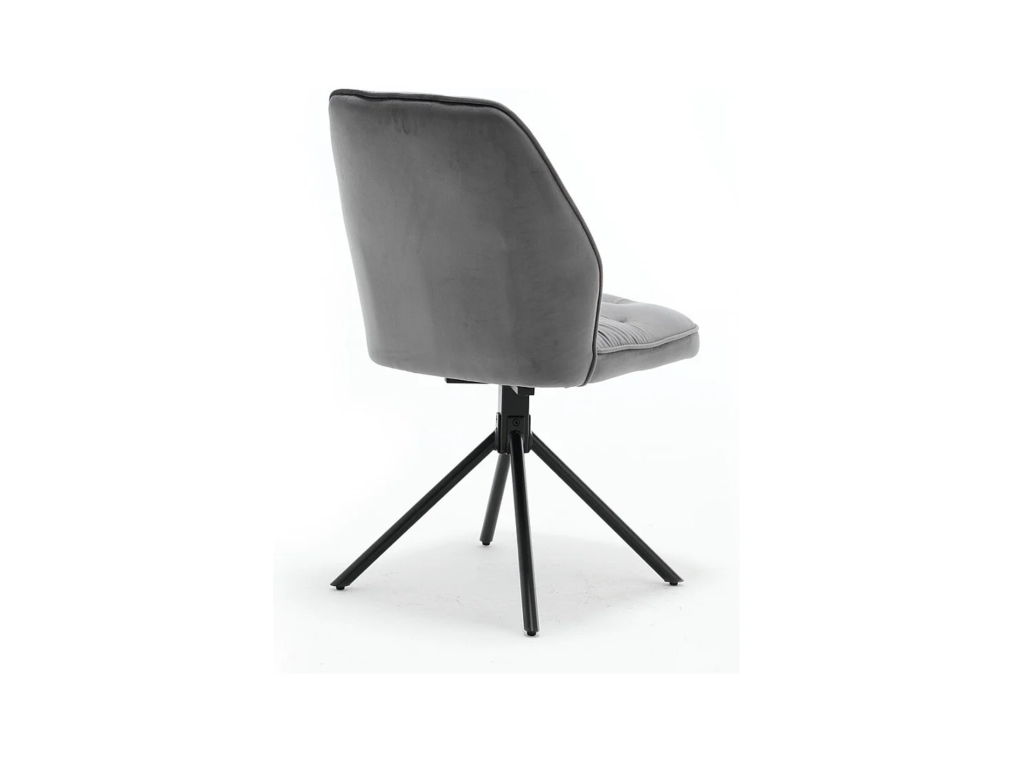 Lot de 2 chaises de salle à manger - tissu et métal - gris - GERST