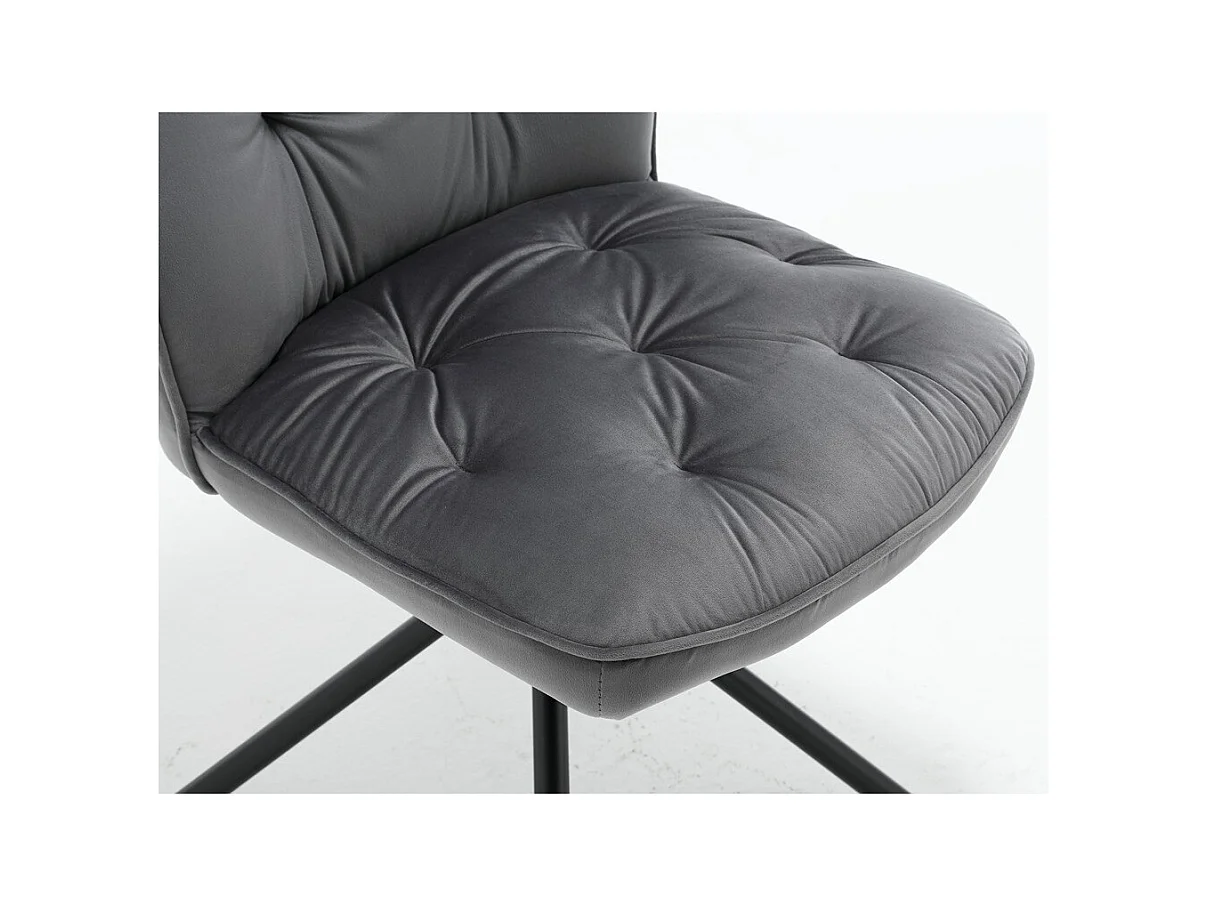 Lot de 2 chaises de salle à manger - tissu et métal - gris - GERST