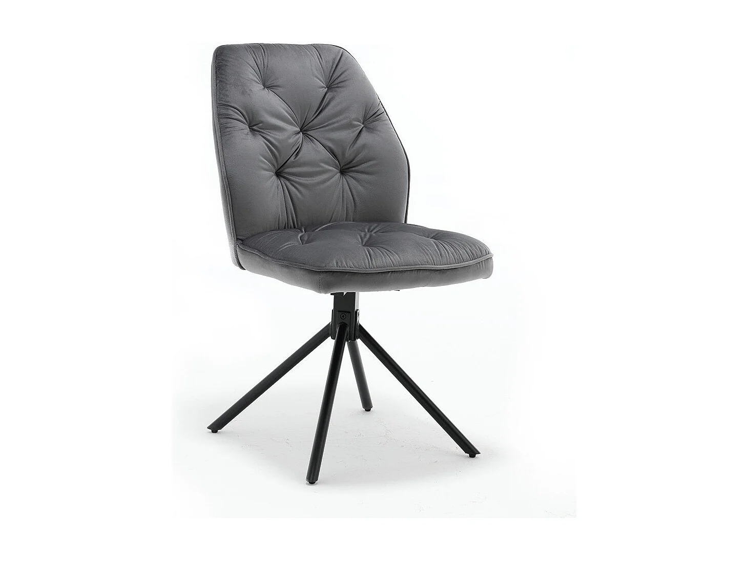 Lot de 2 chaises de salle à manger - tissu et métal - gris - GERST