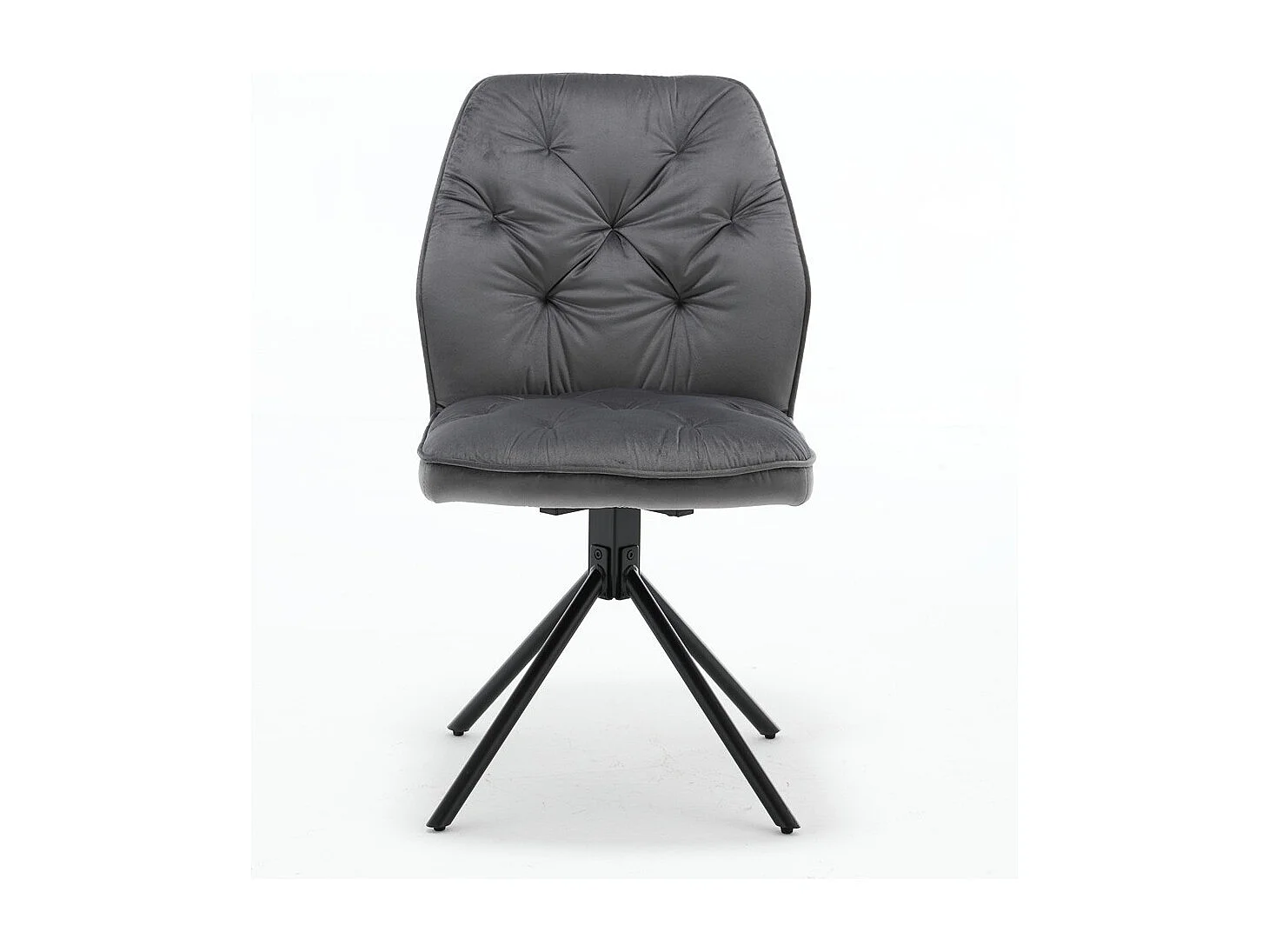 Lot de 2 chaises de salle à manger - tissu et métal - gris - GERST