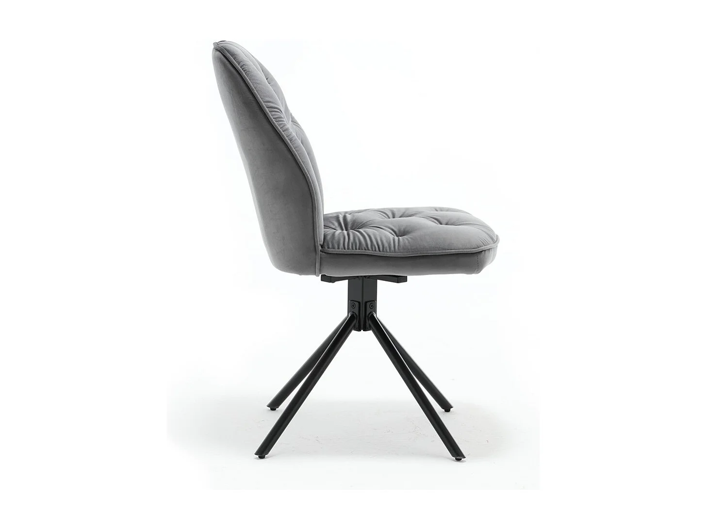 Lot de 2 chaises de salle à manger - tissu et métal - gris - GERST