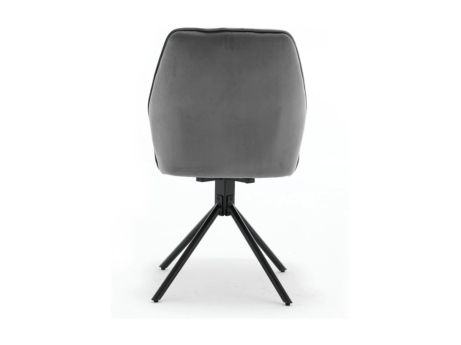 Lot de 2 chaises de salle à manger - tissu et métal - gris - GERST