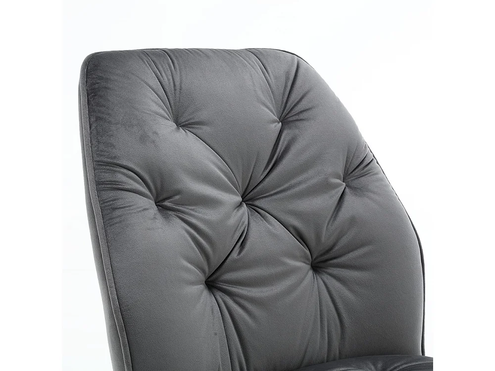 Lot de 2 chaises de salle à manger - tissu et métal - gris - GERST