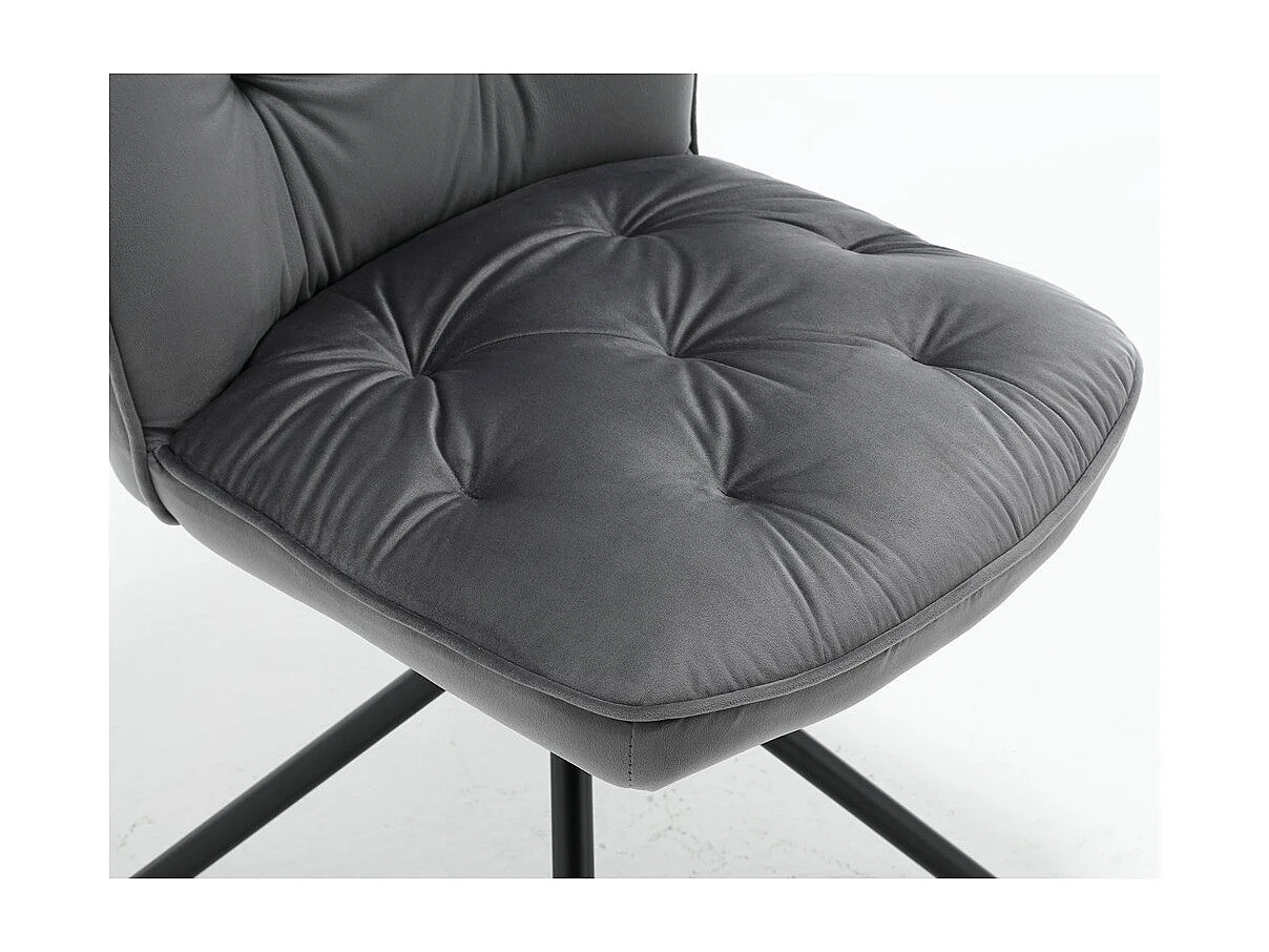 Lot de 2 chaises de salle à manger - tissu et métal - gris - GERST