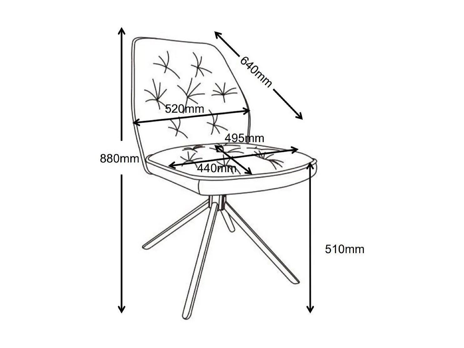 Lot de 2 chaises de salle à manger - tissu et métal - gris - GERST