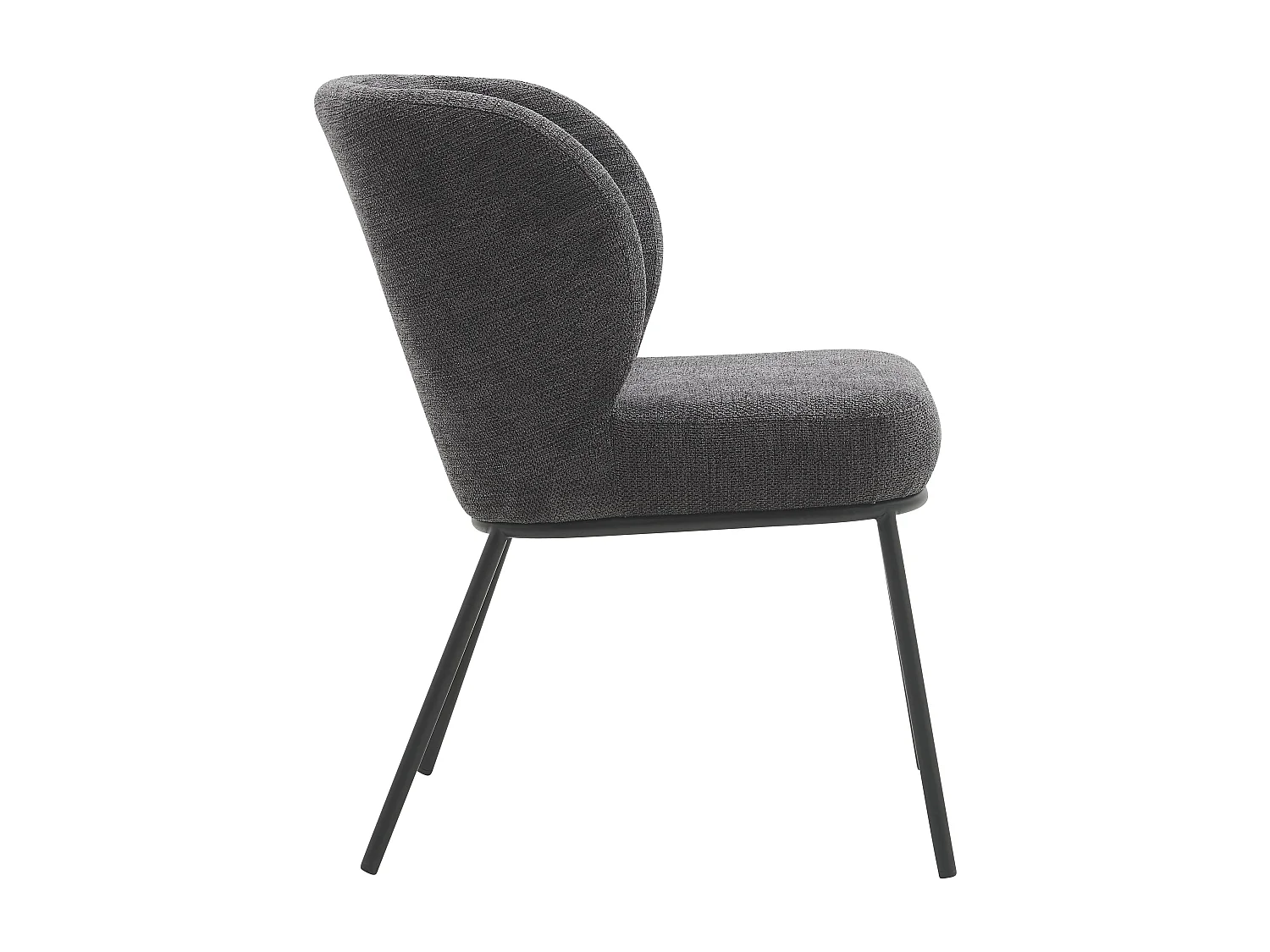 Set di 2 sedie da pranzo in tessuto e metallo - antracite - TONG
