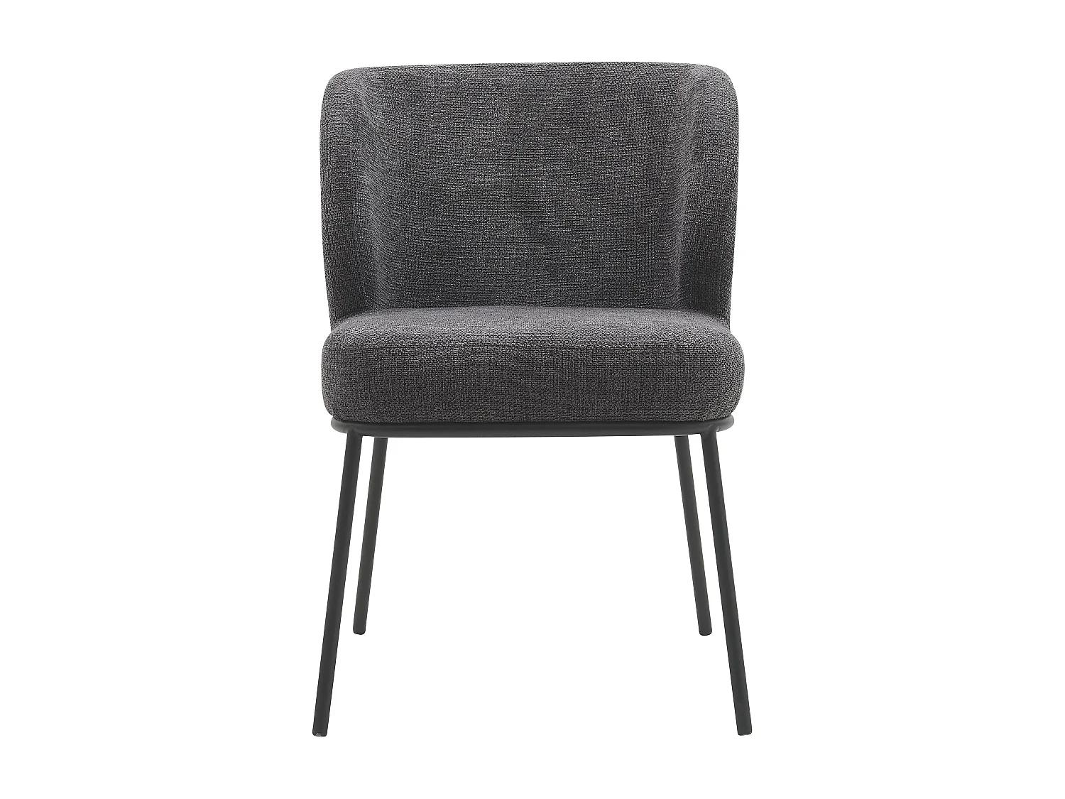 Set di 2 sedie da pranzo in tessuto e metallo - antracite - TONG