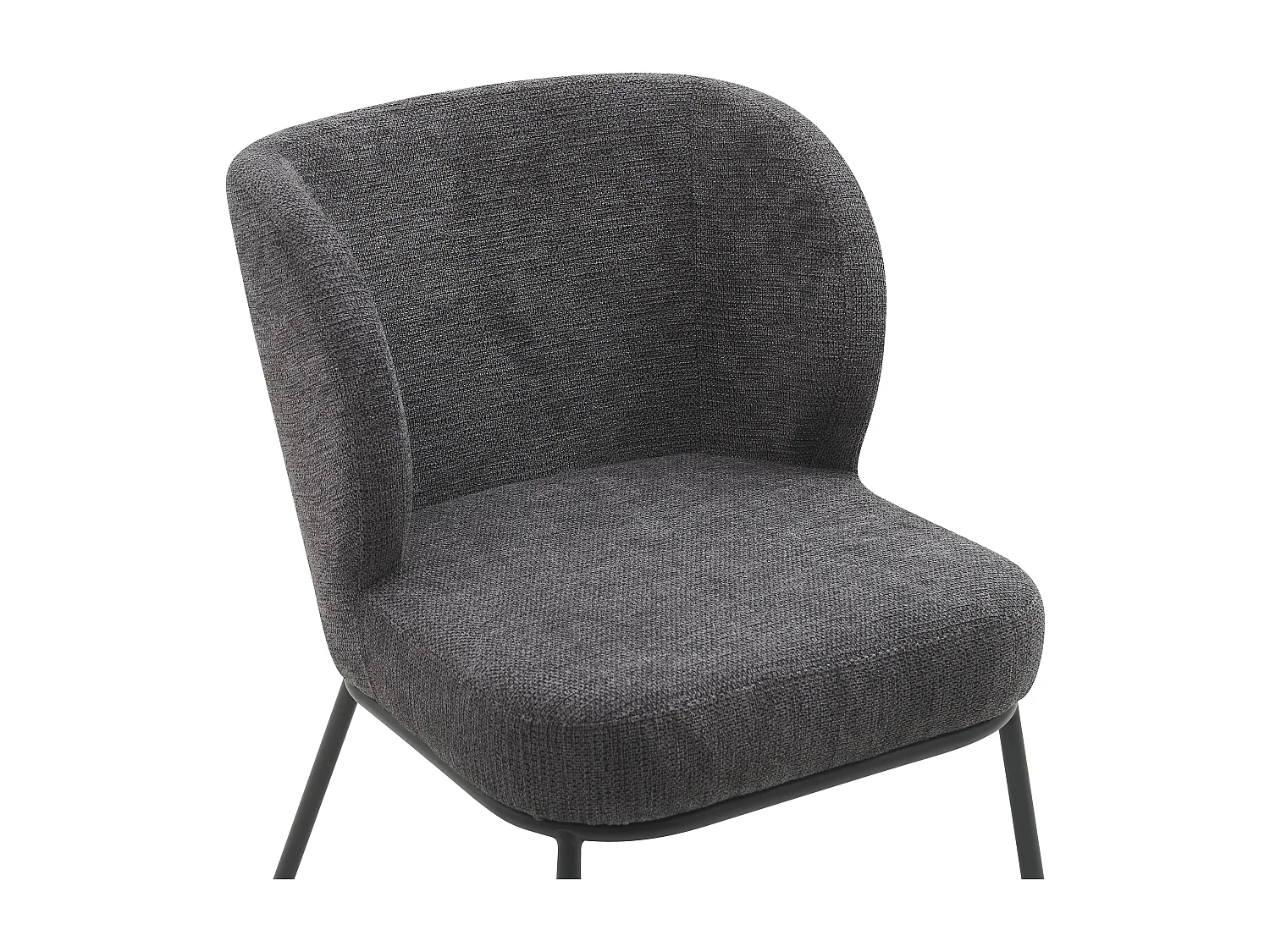 Set di 2 sedie da pranzo in tessuto e metallo - antracite - TONG