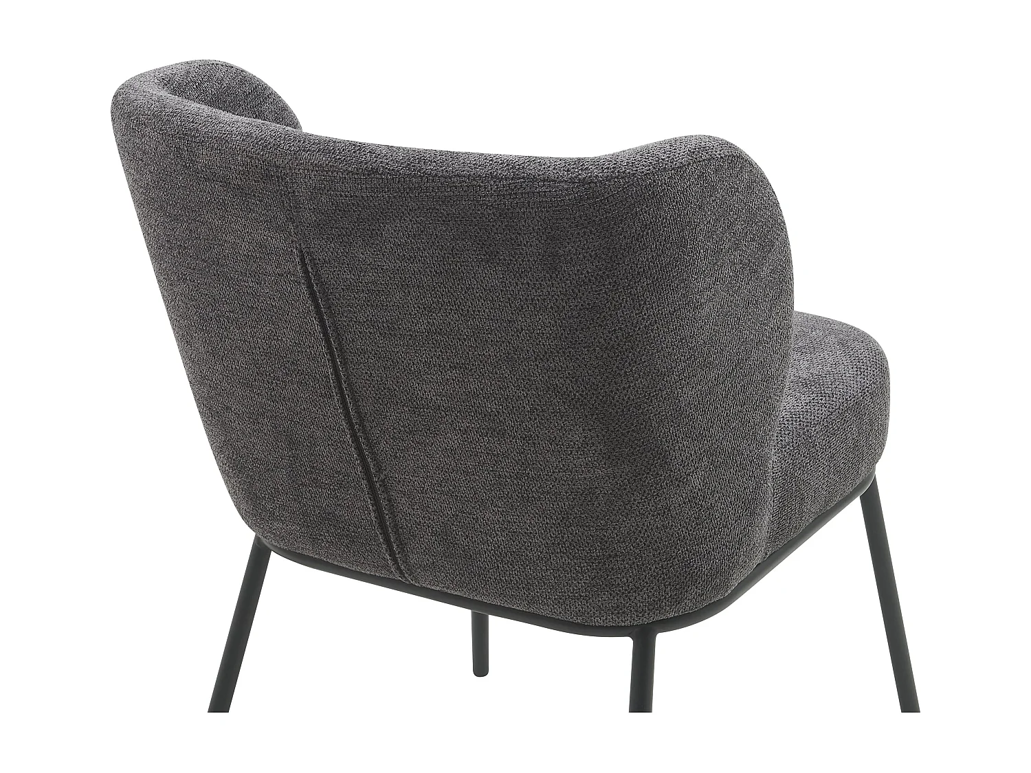 Set di 2 sedie da pranzo in tessuto e metallo - antracite - TONG