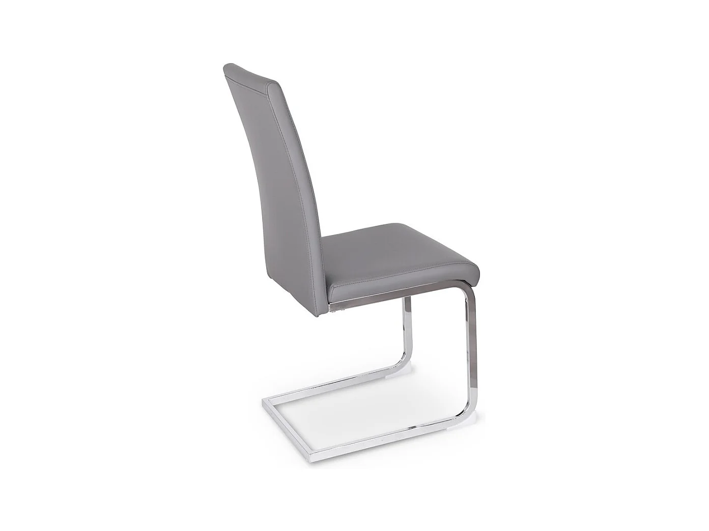 Esszimmerstuhl 4er-Set - Künstliches Leder - grau - MARTHA