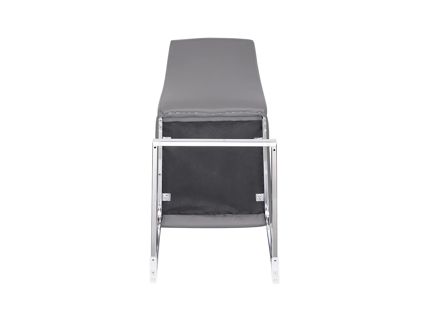 Esszimmerstuhl 4er-Set - Künstliches Leder - grau - MARTHA