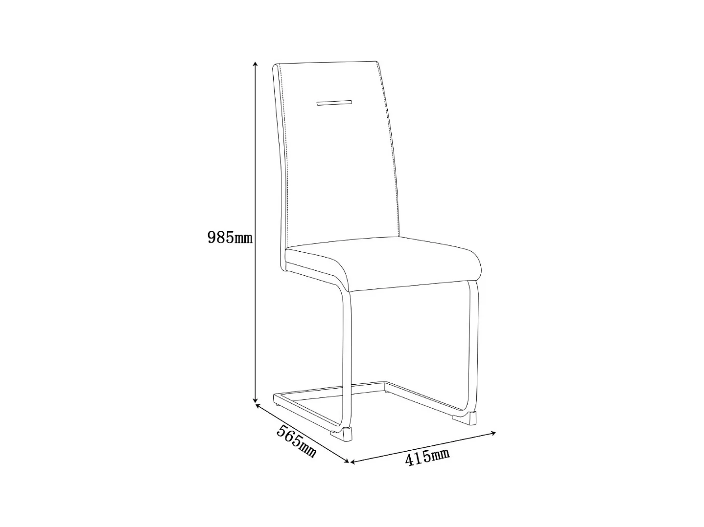 Esszimmerstuhl 4er-Set - Künstliches Leder - grau - MARTHA
