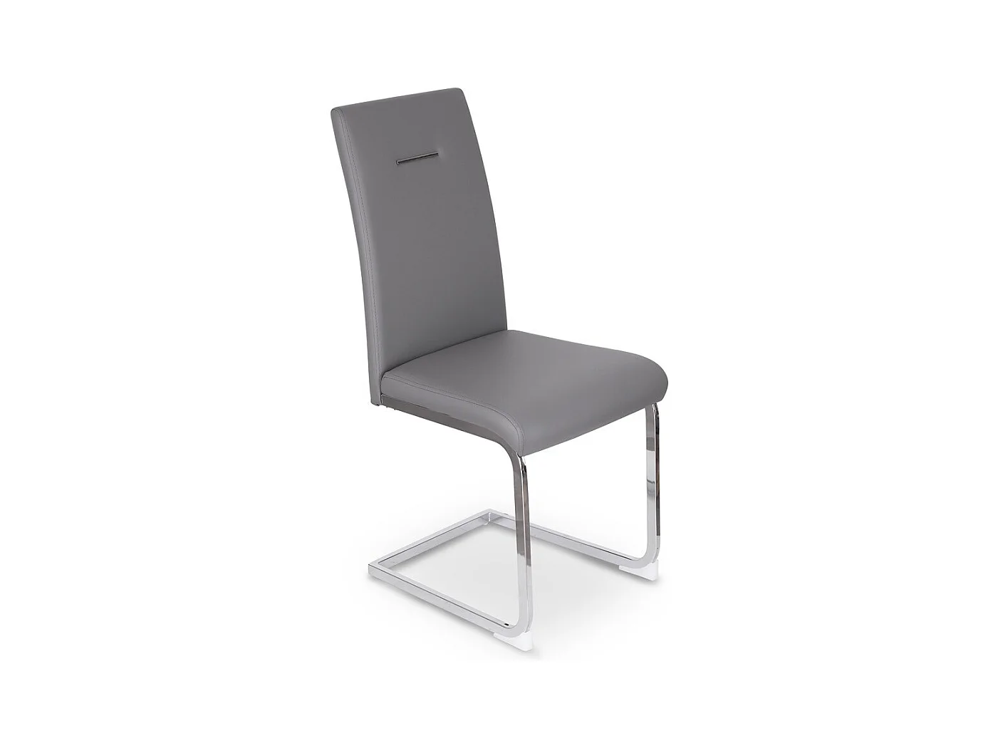 Krzesła do jadalni komplet 4 szt. - skóra ekologiczna - szare - MARTHA