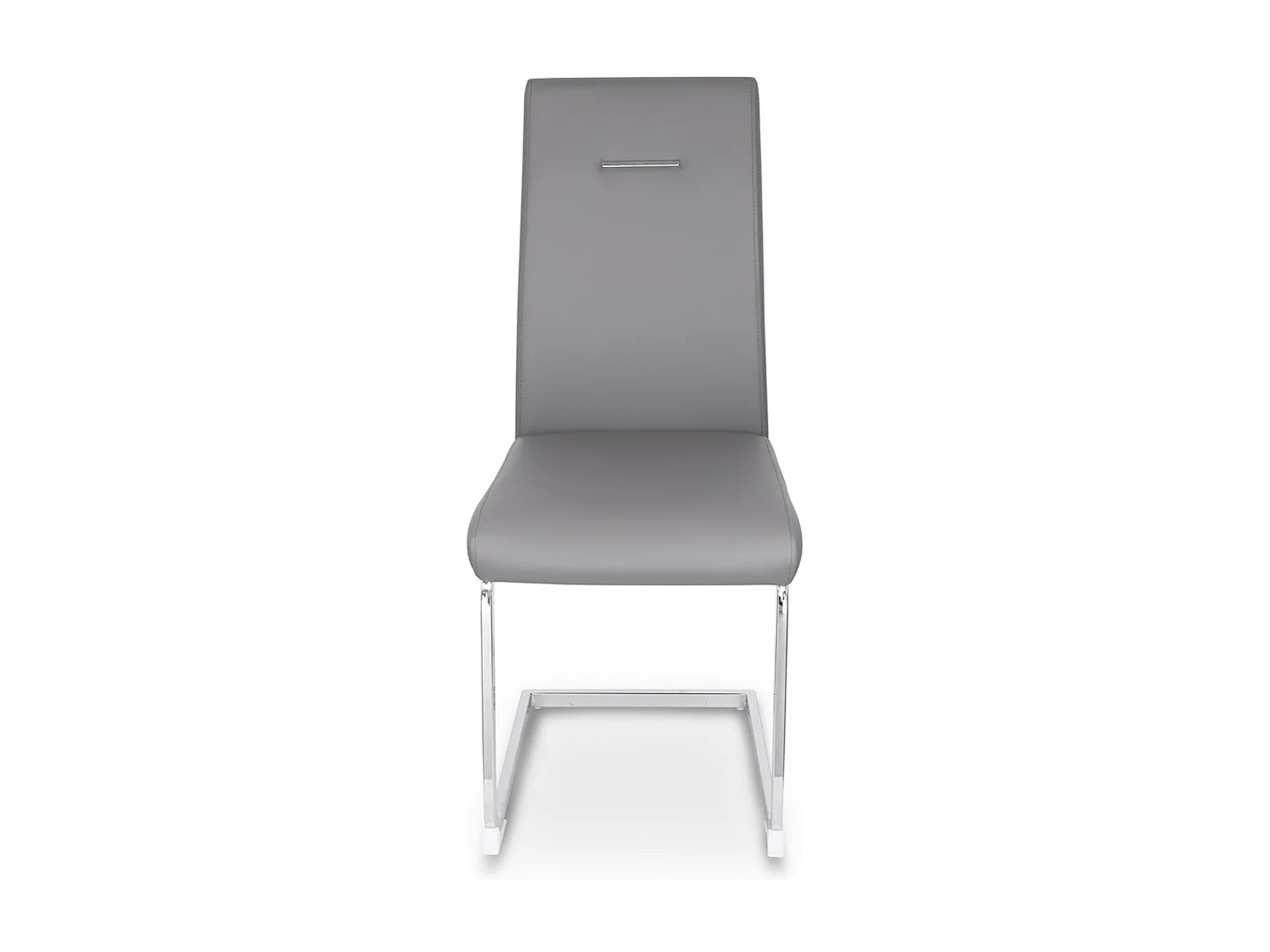 Lot de 4 chaises de salle à manger - cuir synthétique - gris - MARTHA