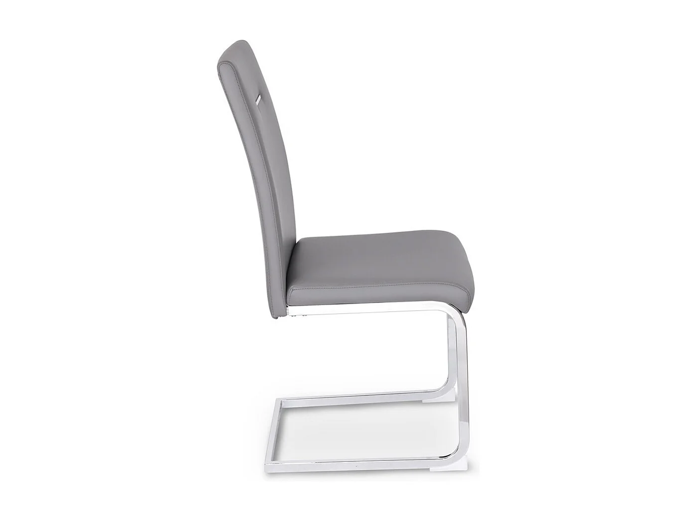 Lot de 4 chaises de salle à manger - cuir synthétique - gris - MARTHA