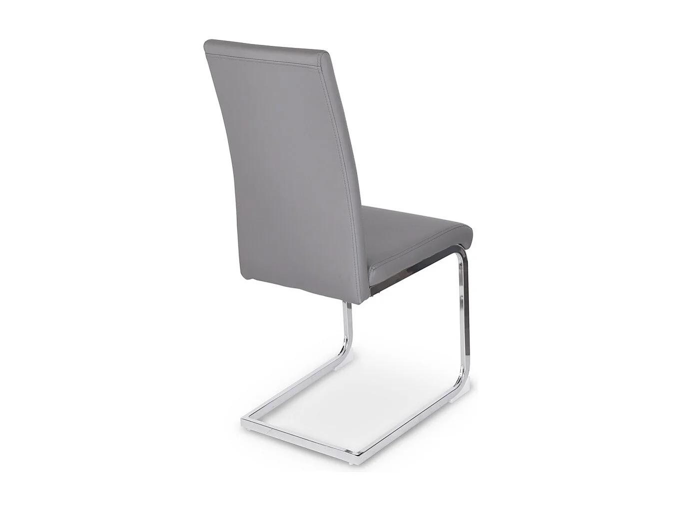 Lot de 4 chaises de salle à manger - cuir synthétique - gris - MARTHA