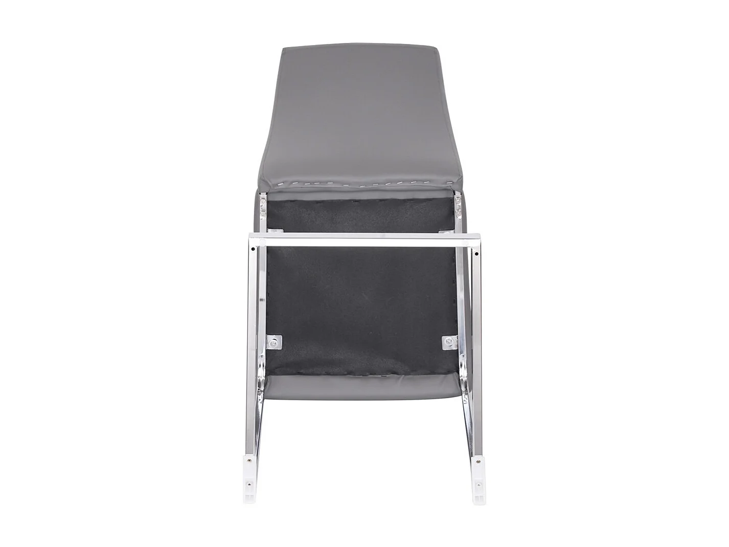 Lot de 4 chaises de salle à manger - cuir synthétique - gris - MARTHA