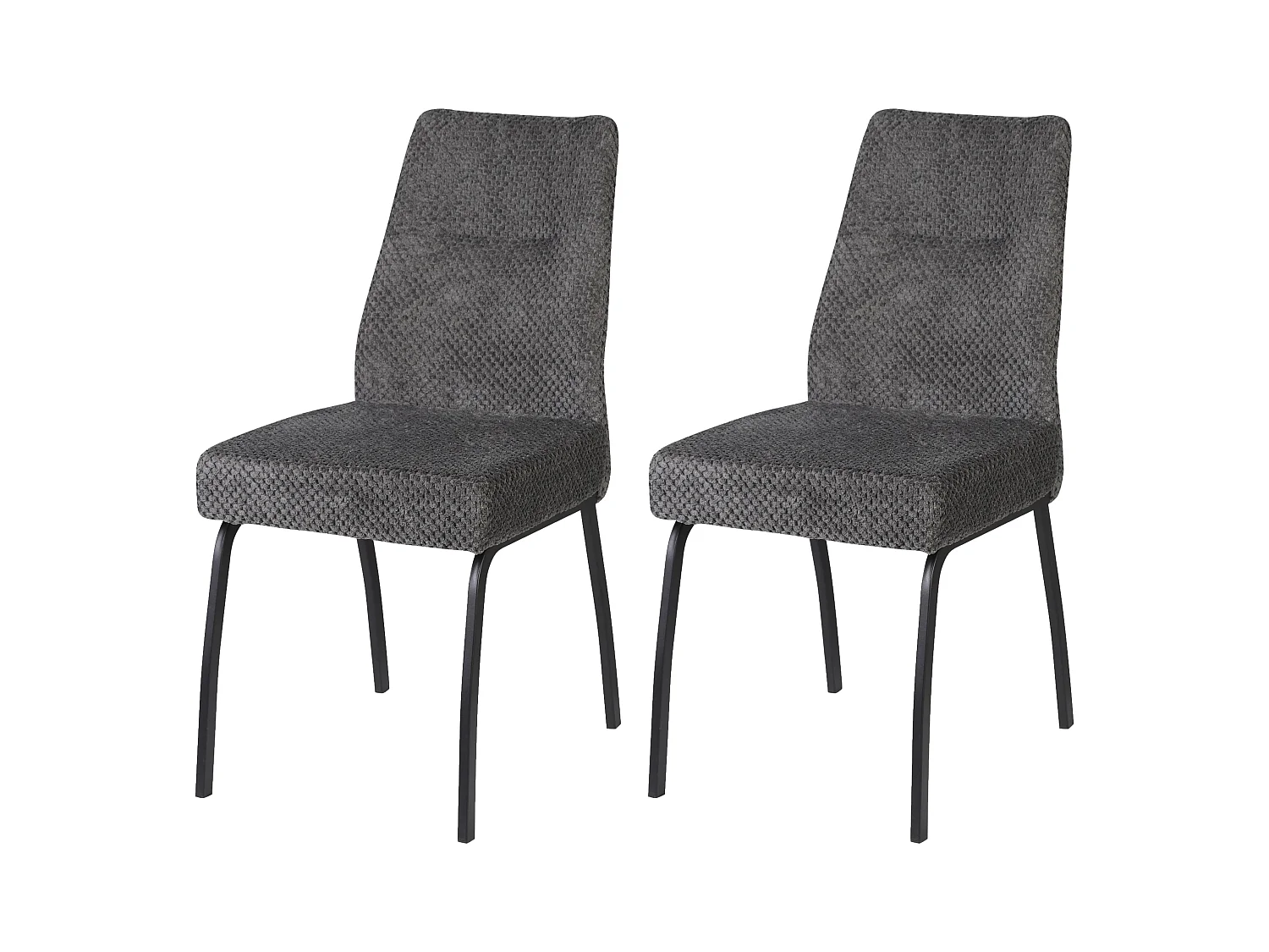 Eetkamerstoel set van 2 - stof en metaal - grijs - ANABEL