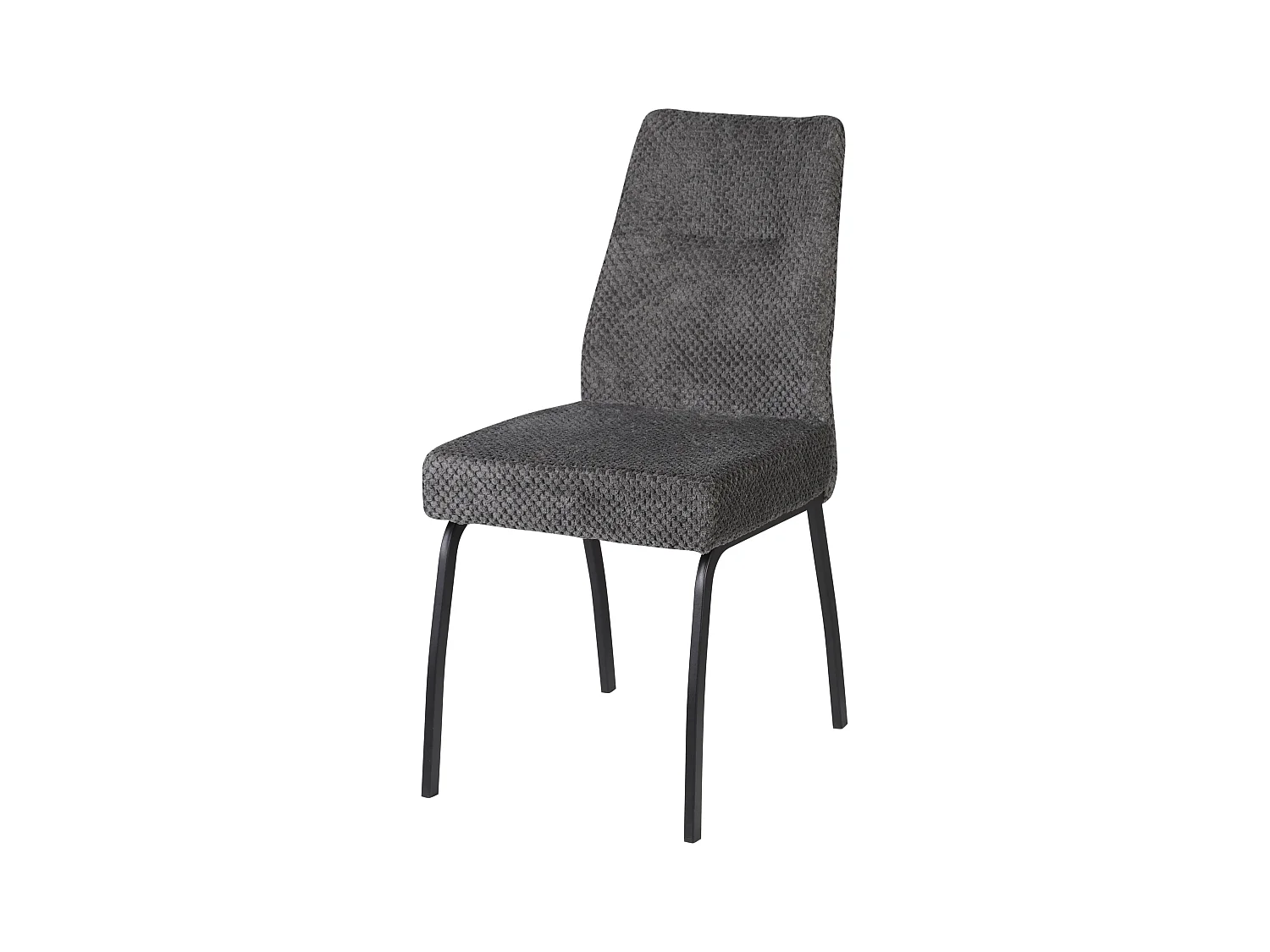 Lot de 2 chaises de salle à manger - tissu et métal - gris - ANABEL