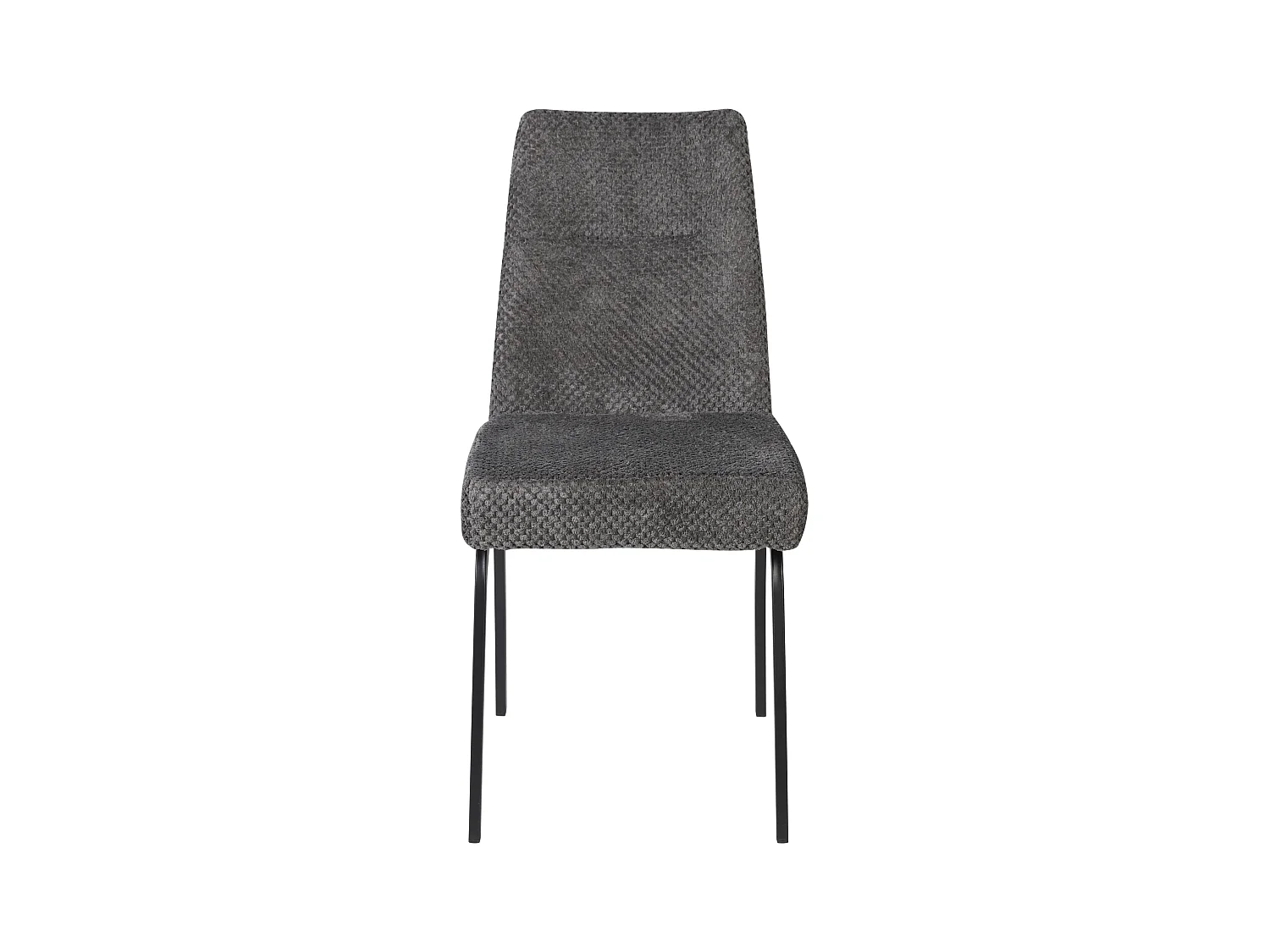 Lot de 2 chaises de salle à manger - tissu et métal - gris - ANABEL