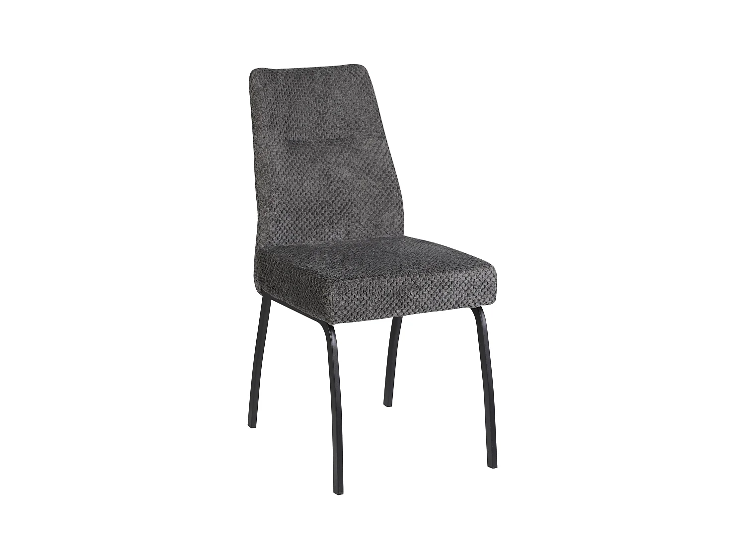 Lot de 2 chaises de salle à manger - tissu et métal - gris - ANABEL