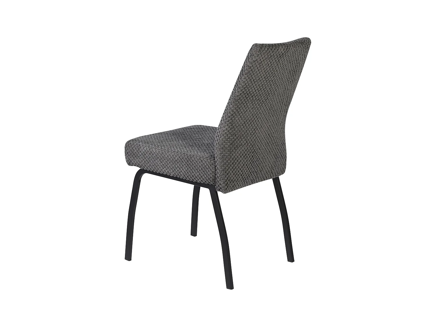 Lot de 2 chaises de salle à manger - tissu et métal - gris - ANABEL