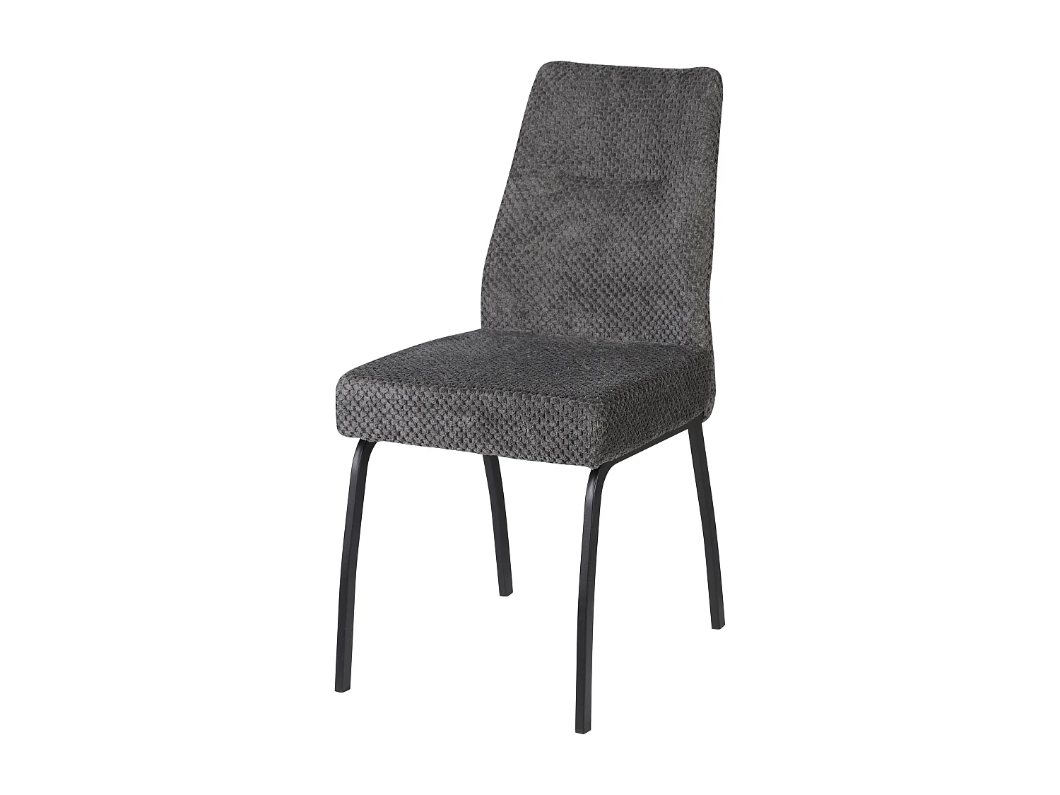 Lot de 2 chaises de salle à manger - tissu et métal - gris - ANABEL