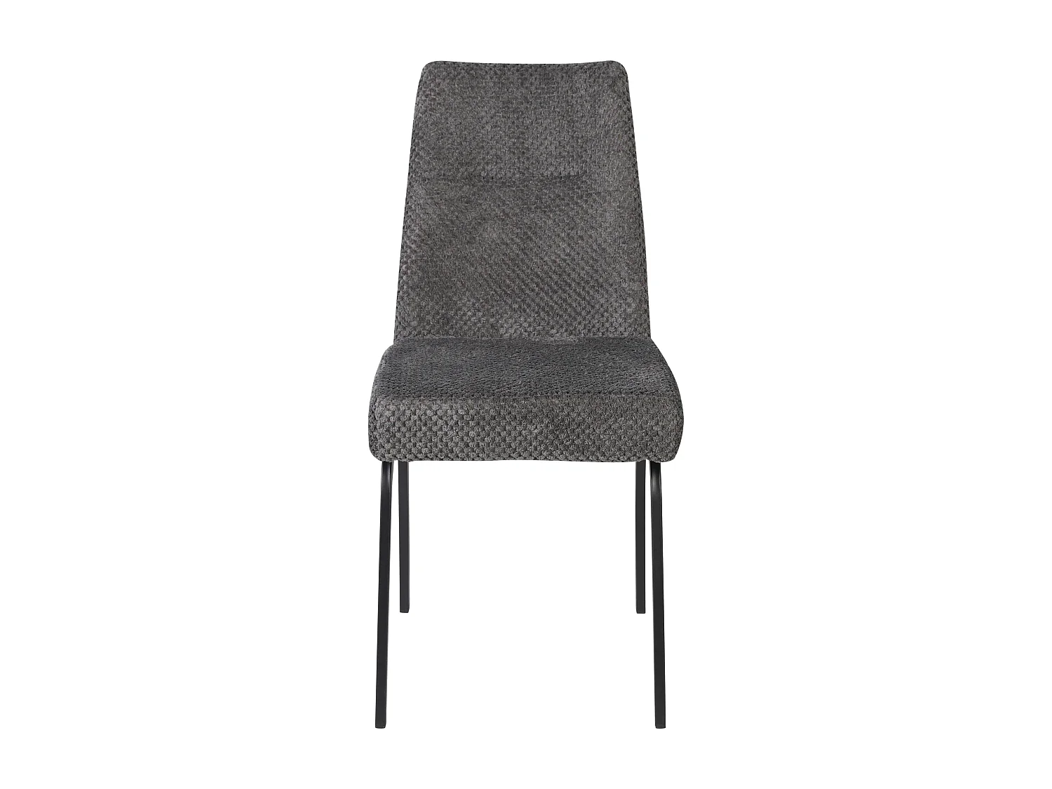 Lot de 2 chaises de salle à manger - tissu et métal - gris - ANABEL