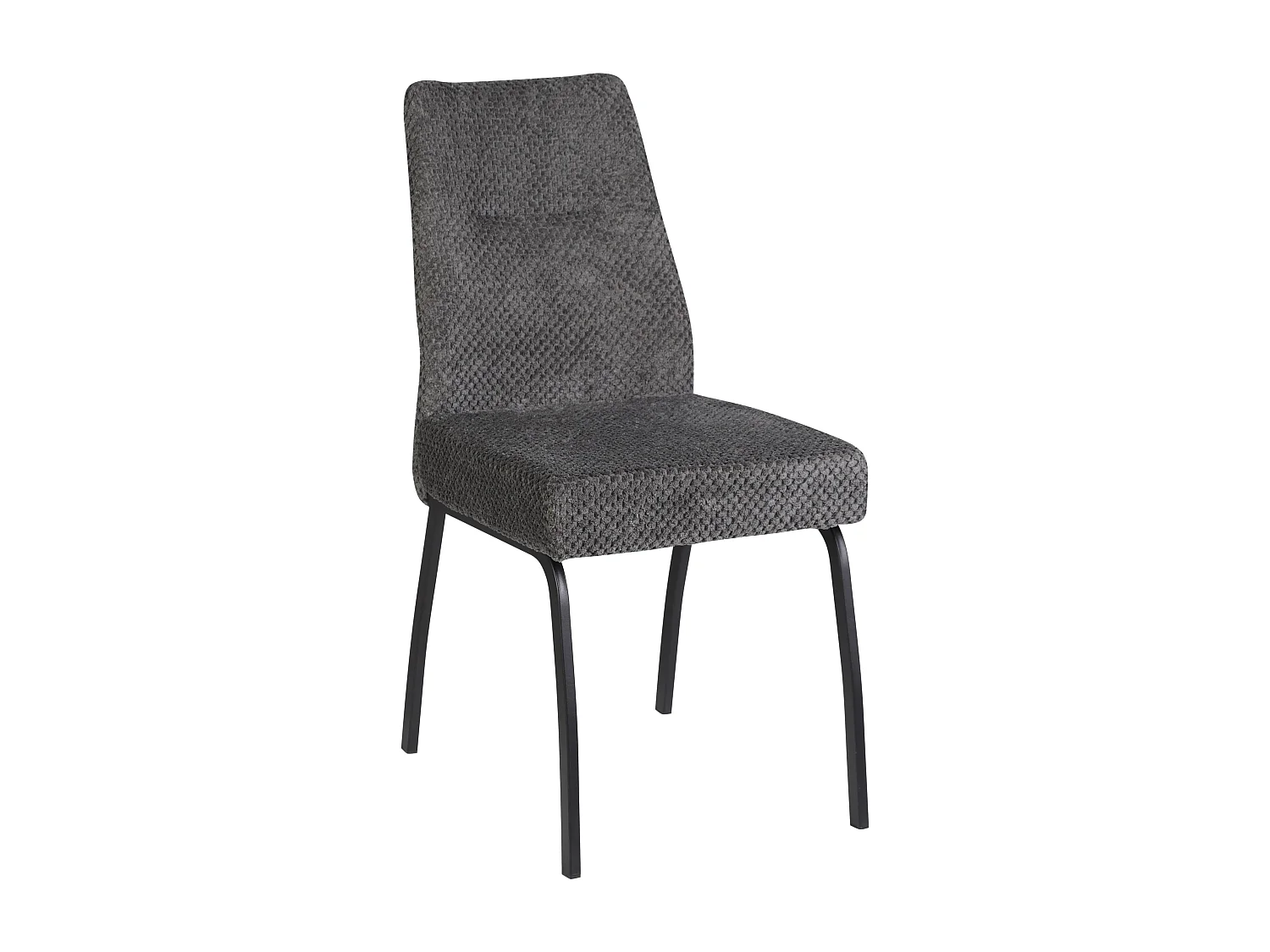 Lot de 2 chaises de salle à manger - tissu et métal - gris - ANABEL